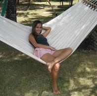 2 tværpinde i naturhvid stof-hængekøje