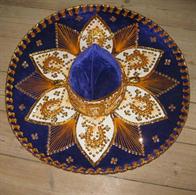 Sombrero GULD med dybblå bund