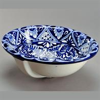 Blå og hvid mønstret mexicansk håndvask