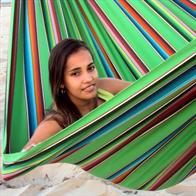Hængekøje i farverigt stof - Mexico Grøn - Fantastisk til en person
