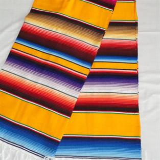 Farvestrålende Mexicansk Tæppe i Sommer Farver