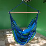 Azur Blå hængekøjestol i vejr bestandig kunstfiber der føles som bomuld