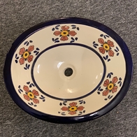 Talavera håndvask Abuela Retro. Oval 45x36cm
