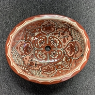 Terracota håndvask BIG Marrokko 55 x 46 cm. Største størrelse af Mexico Vaske