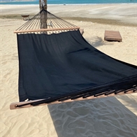 La Negrita Hængekøje Outdoor SORT Stof Hængekøje med 120 cm træstokke PRO